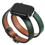 Chic Double Layer Leather Replacement Strap for Apple Watches