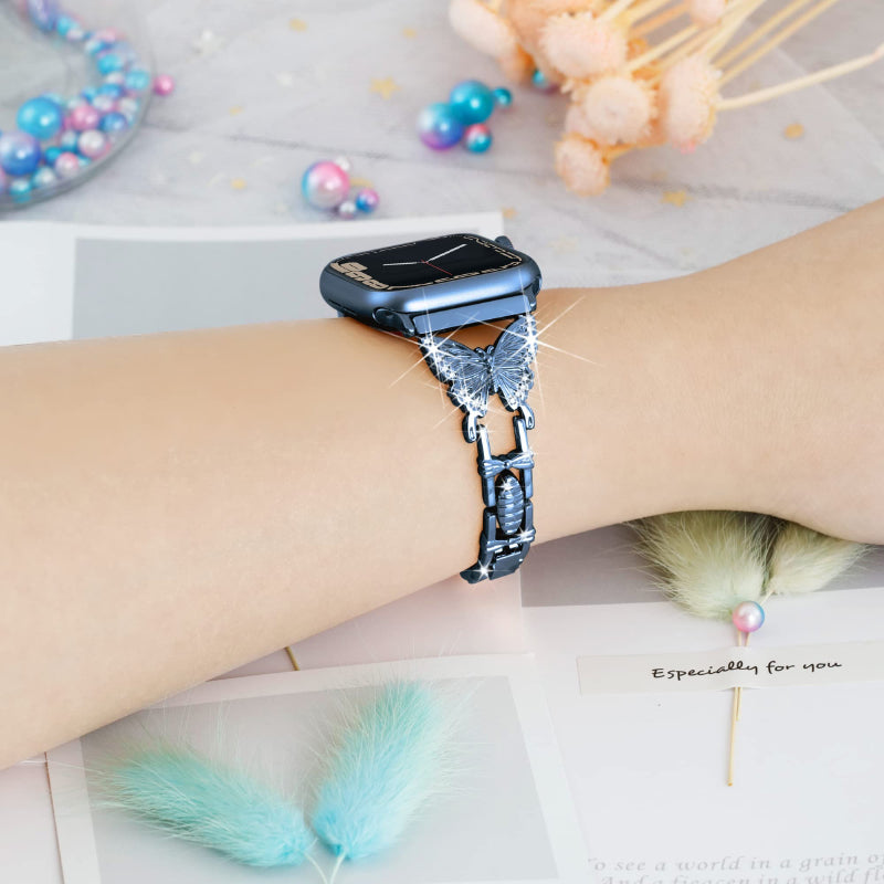 Elegant Butterfly Accent Replacement Strap Mod Kit for Apple Watches