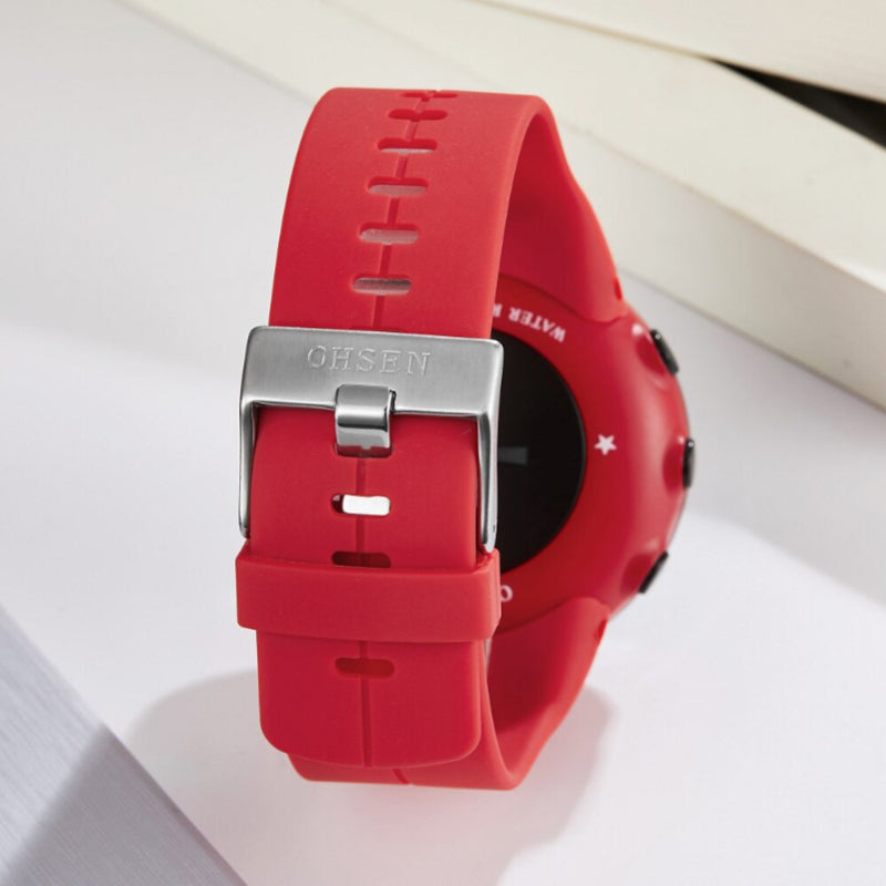 Unisex Digital Watch with Silicone Band and Back Light Feature