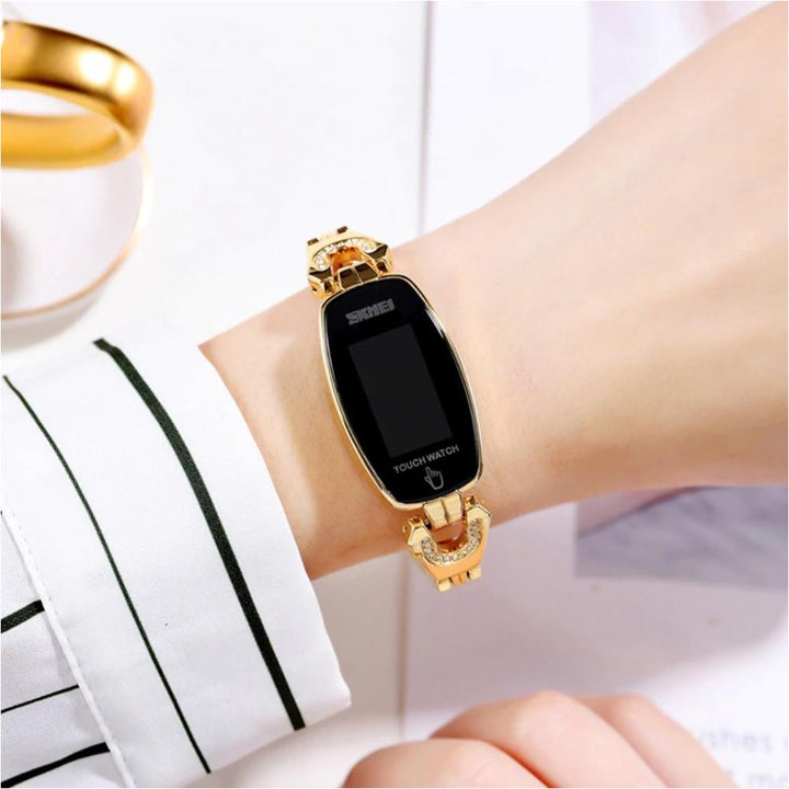 Digital Watch - Elegant Rhinestone Digital Wrist Watch For Women