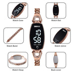 Digital Watch - Elegant Rhinestone Digital Wrist Watch For Women