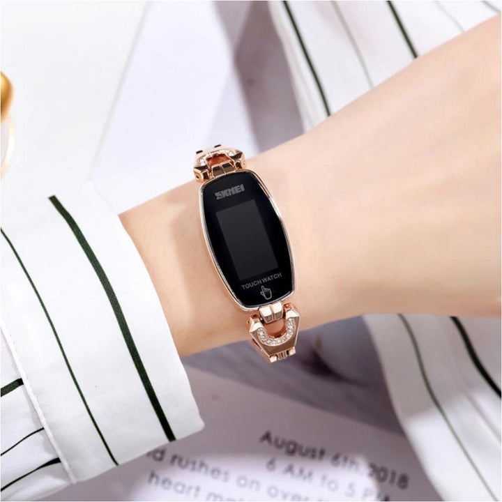 Digital Watch - Elegant Rhinestone Digital Wrist Watch For Women