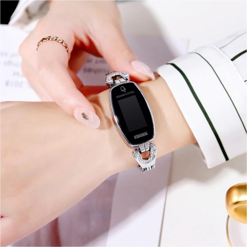 Digital Watch - Elegant Rhinestone Digital Wrist Watch For Women