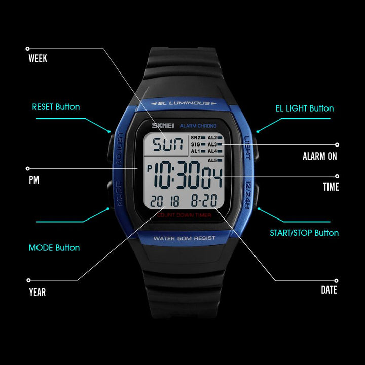 Digital Watch - The El Luminous™ Fashion Electronic Digital Men's Watches