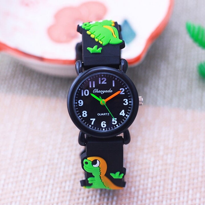 Soft Silicone Strap Cute Cartoon Cars and Bus Watch for Kids