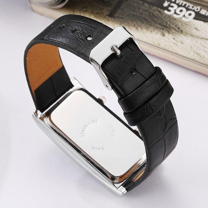 Genuine Leather Classic Dual Dial Display Wristwatches