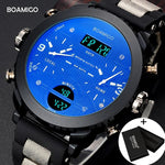 Dual Display Watch - The Boamigo™ Men's LED Digital Quartz Military Sports Watch