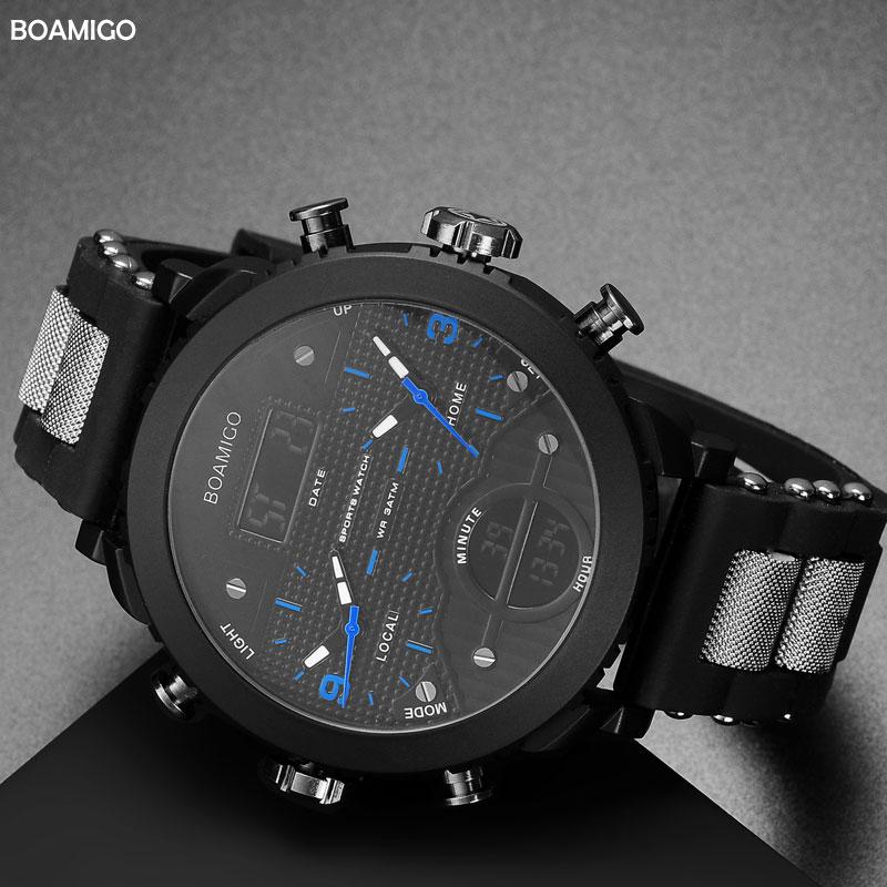 Dual Display Watch - The Boamigo™ Men's LED Digital Quartz Military Sports Watch