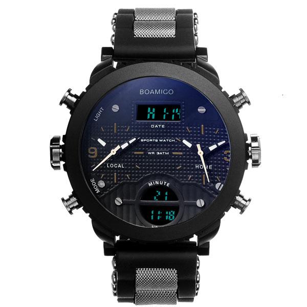 Dual Display Watch - The Boamigo™ Men's LED Digital Quartz Military Sports Watch