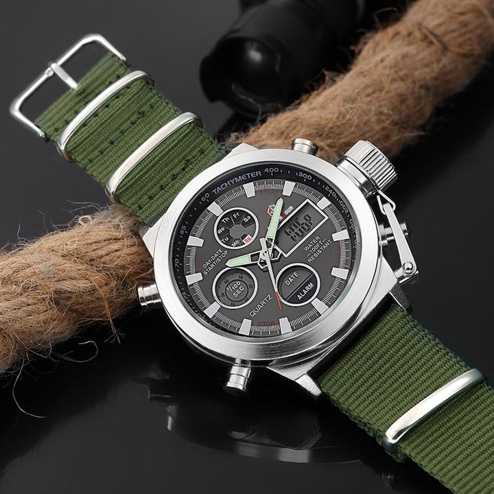 Dual Display Watch - The Bulky Gears™ Digital Analog Military Waterproof Men's Watch