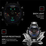 Dual Display Watch - The Dual Time™ Black Led Digital Quartz Sport Men's Wristwatches