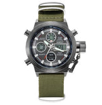 Dual Display Watch - The Military™ Luxury LED Nylon & Leather Strap LED Watches For Men