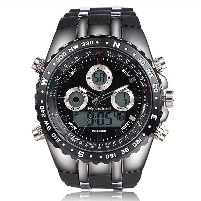 Dual Display Watch - The Quad Readeel™ LED Digital Military Waterproof Sportswatch For Men