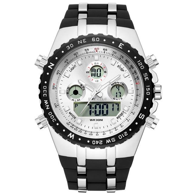 Dual Display Watch - The Quad Readeel™ LED Digital Military Waterproof Sportswatch For Men