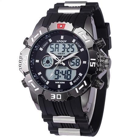 Dual Display Watch - The Tech Hoplw™ Fashion Chrono Waterproof LED Digital Watch For Men