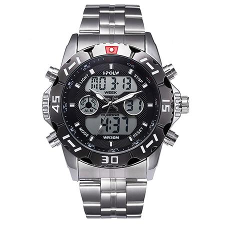 Dual Display Watch - The Tech Hoplw™ Fashion Chrono Waterproof LED Digital Watch For Men