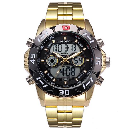 Dual Display Watch - The Tech Hoplw™ Fashion Chrono Waterproof LED Digital Watch For Men