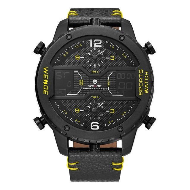 Dual Display Watch - The Weide™ Men's Digital Analog Leather Strap Sports Watch