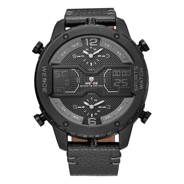 Dual Display Watch - The Weide™ Men's Digital Analog Leather Strap Sports Watch