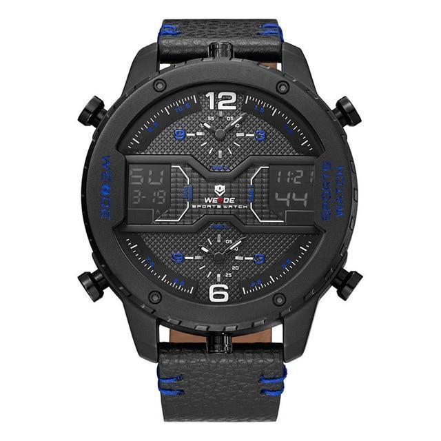 Dual Display Watch - The Weide™ Men's Digital Analog Leather Strap Sports Watch