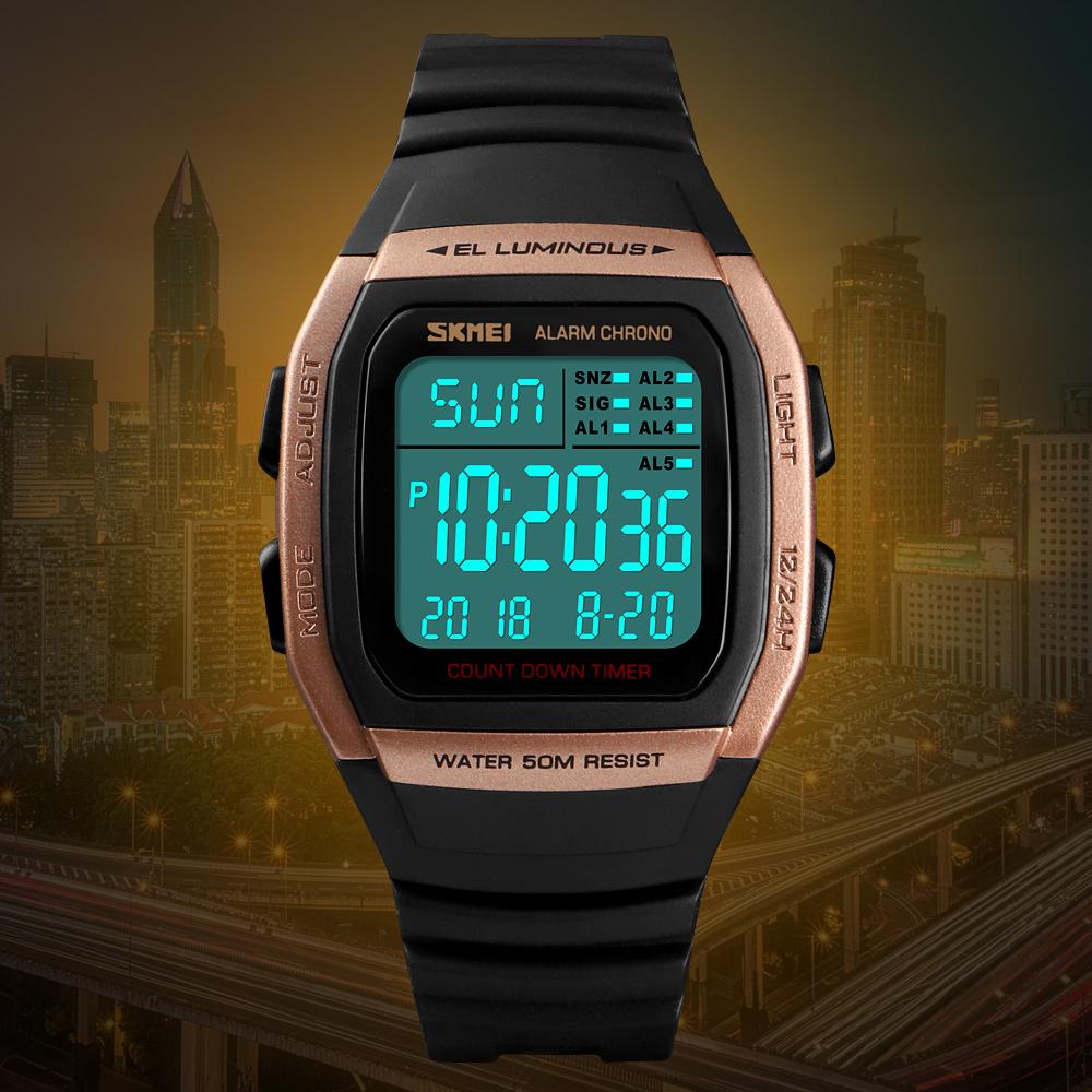 Electronic Chronograph Waterproof Digital Wrist Watch For Men