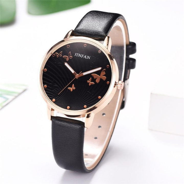 Graceful Butterfly Dial with Soft Vegan Leather Strap Quartz Watches