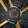Stainless Steel Roman Numerals Dial Magnetic Quartz Watches