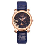 Rhinestone Constellation Dial with Vegan Leather Strap Quartz Watches