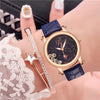 Rhinestone Constellation Dial with Vegan Leather Strap Quartz Watches