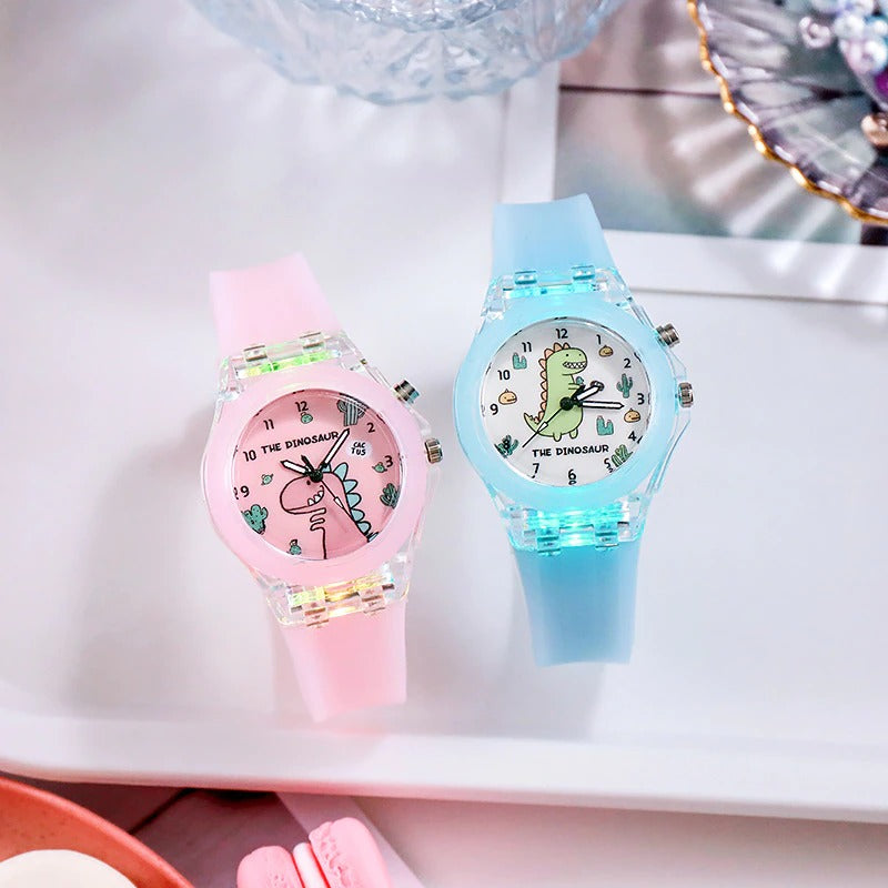 Light-up Bunny and Cat Quartz Watch Collection for Girls