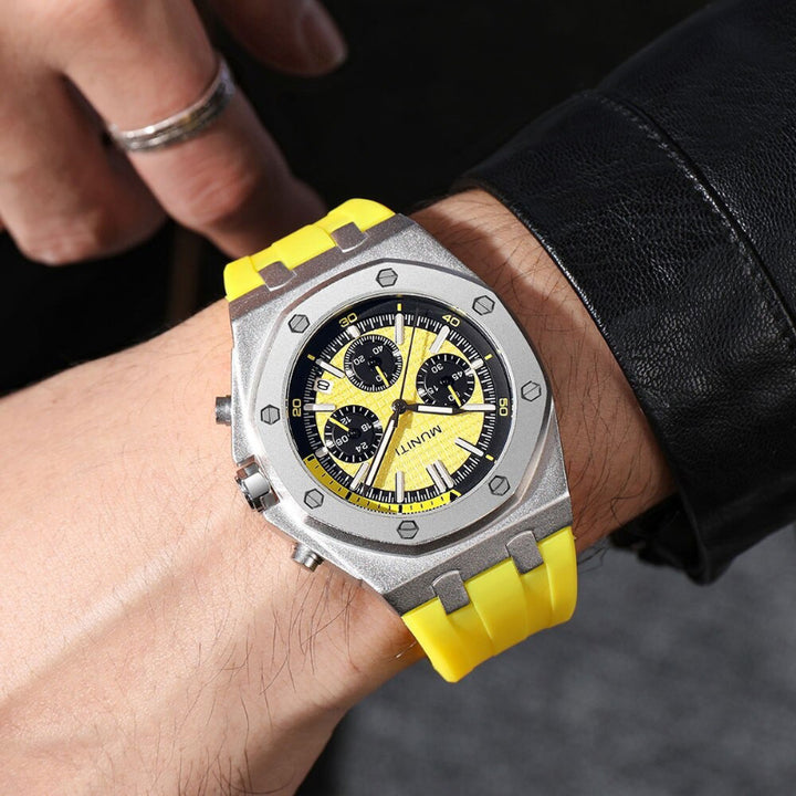 Geometric Tonneau Silicone Strap Chronograph Quartz Watches