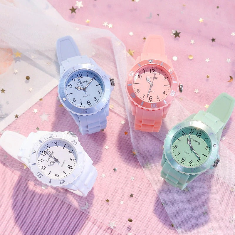 Fashion Pastel-Colored Silicone Band Sports Quartz Watches