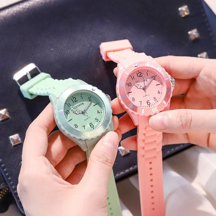 Fashion Pastel-Colored Silicone Band Sports Quartz Watches