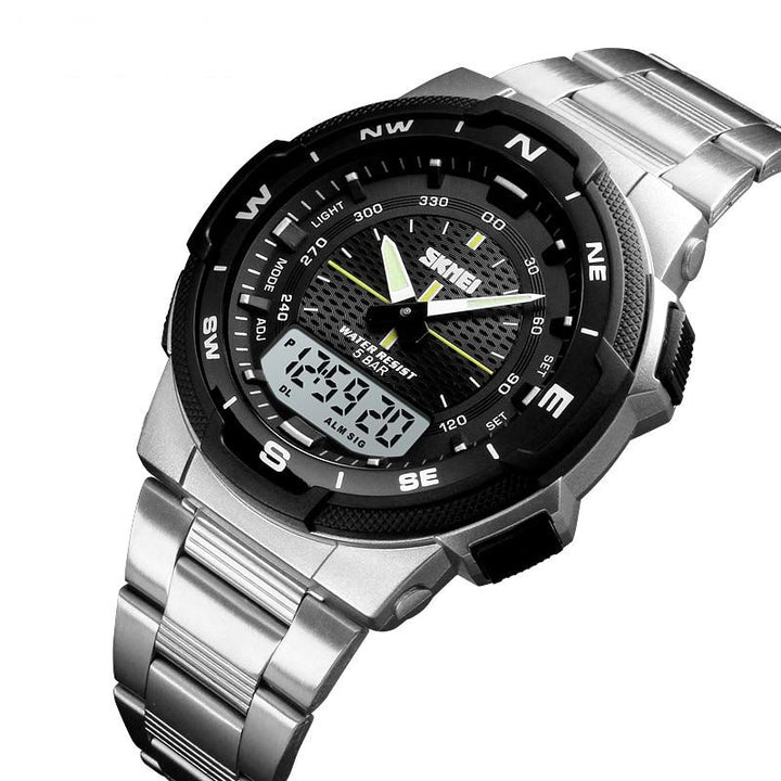 Fashion Sport Watch With Stainless Steel Strap For Men's Wrist Watch
