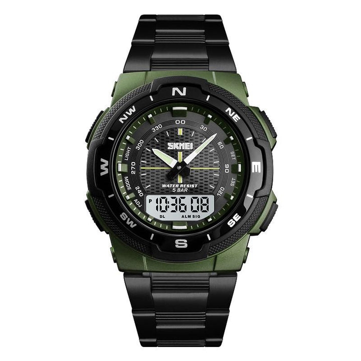 Fashion Sport Watch With Stainless Steel Strap For Men's Wrist Watch