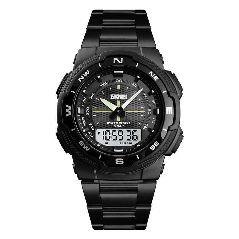 Fashion Sport Watch With Stainless Steel Strap For Men's Wrist Watch