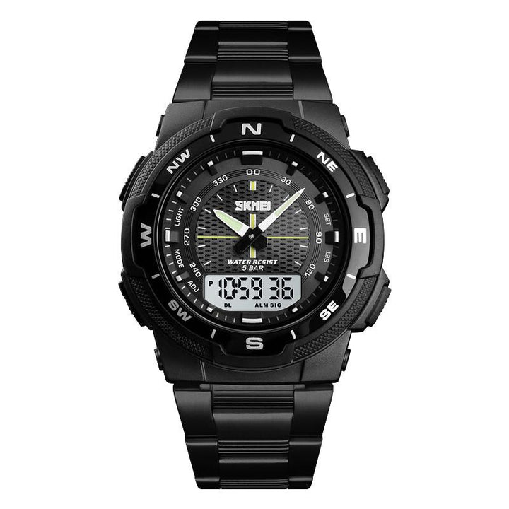 Fashion Sport Watch With Stainless Steel Strap For Men's Wrist Watch