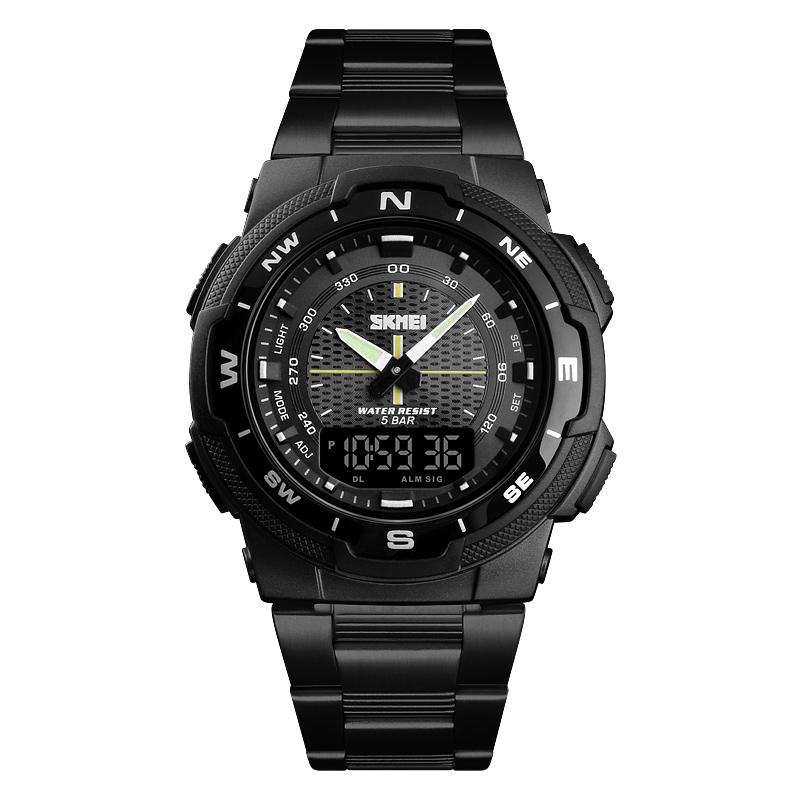 Fashion Sport Watch With Stainless Steel Strap For Men's Wrist Watch