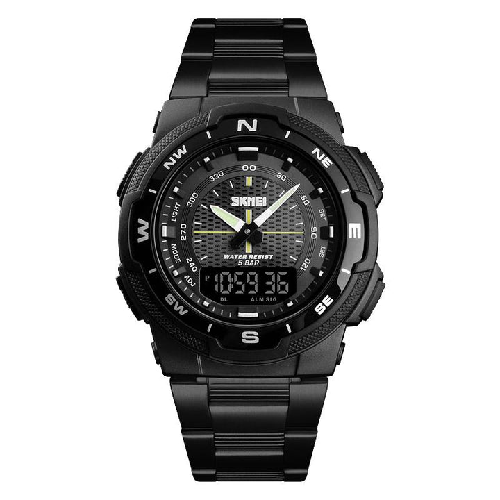 Fashion Sport Watch With Stainless Steel Strap For Men's Wrist Watch