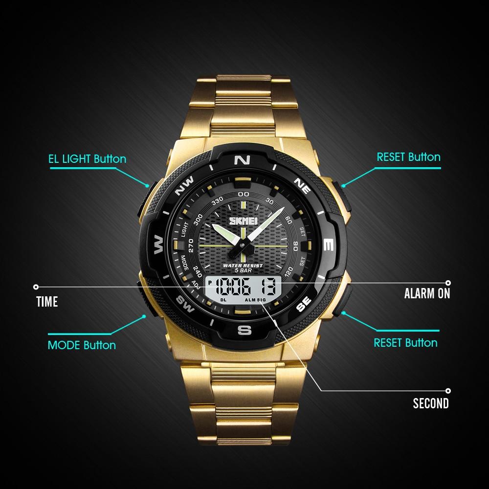 Fashion Sport Watch With Stainless Steel Strap For Men's Wrist Watch