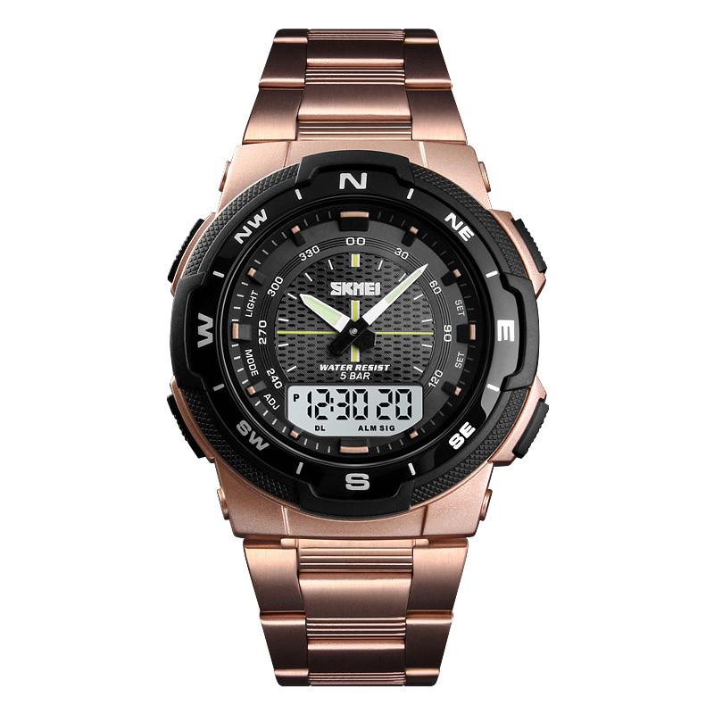 Fashion Sport Watch With Stainless Steel Strap For Men's Wrist Watch