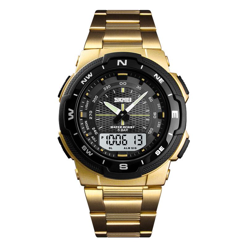 Fashion Sport Watch With Stainless Steel Strap For Men's Wrist Watch