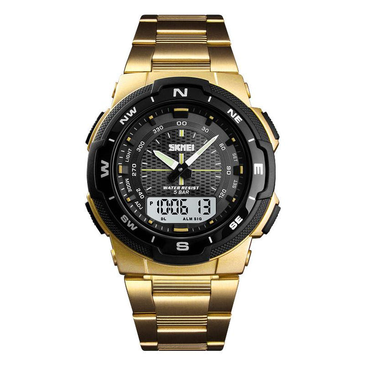 Fashion Sport Watch With Stainless Steel Strap For Men's Wrist Watch