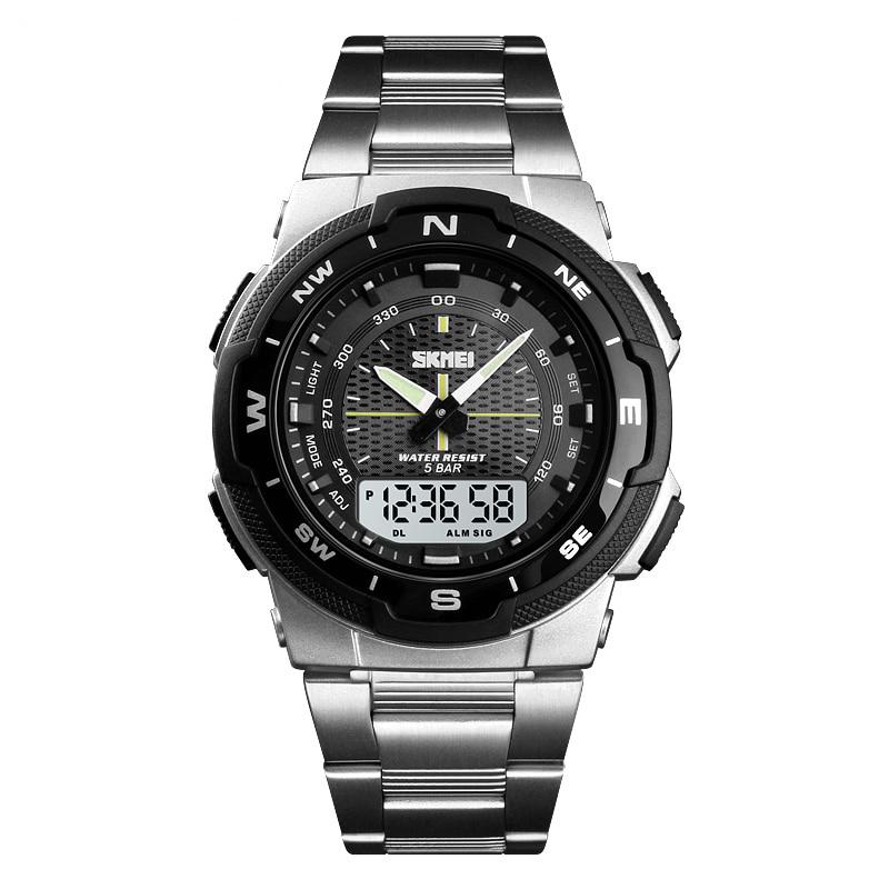 Fashion Sport Watch With Stainless Steel Strap For Men's Wrist Watch