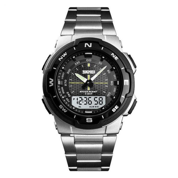 Fashion Sport Watch With Stainless Steel Strap For Men's Wrist Watch