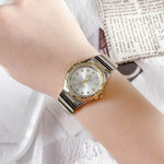 Sophisticated Casual Two-Color Steel Strap Quartz Watches