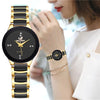 Sleek Numberless Small Rhinestone Dial Quartz Bracelet Wristwatches