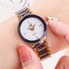 Sleek Numberless Small Rhinestone Dial Quartz Bracelet Wristwatches