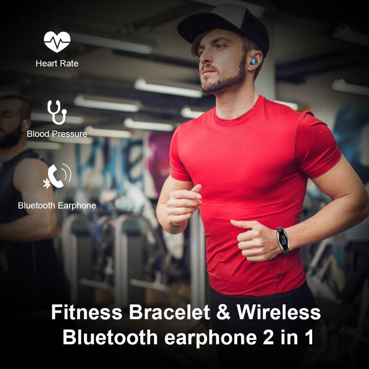 Fitness Bracelet Wireless Bluetooth Earphone 2 In 1 Bluetooth 5.0 Chip IP67 Waterproof Sport Smart Watch