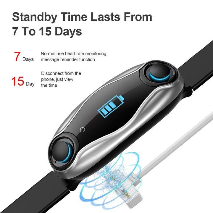 Fitness Bracelet Wireless Bluetooth Earphone 2 In 1 Bluetooth 5.0 Chip IP67 Waterproof Sport Smart Watch